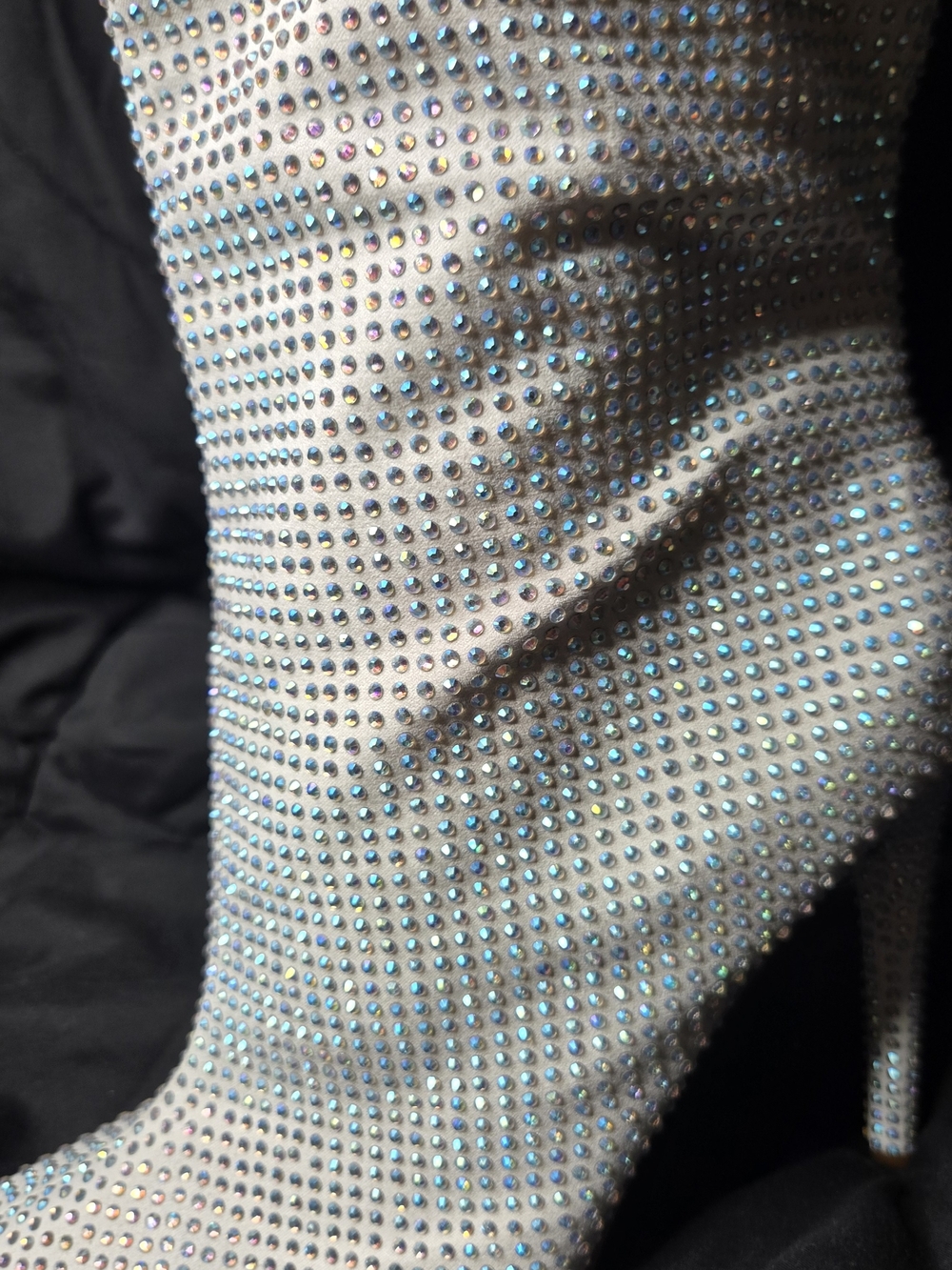 JLO Jennifer Lopez Adalynn 2 Rhinestone Knee High Boots White 11M Stiletto - Picture 10 of 10